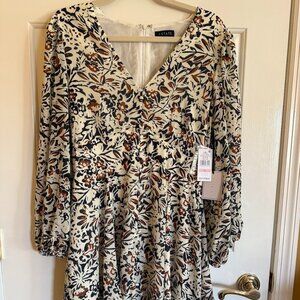 STATE printed mini dress